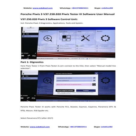 Porsche Piwis Tester III User Manual