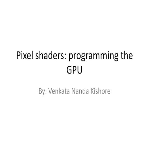 Pixel shaders