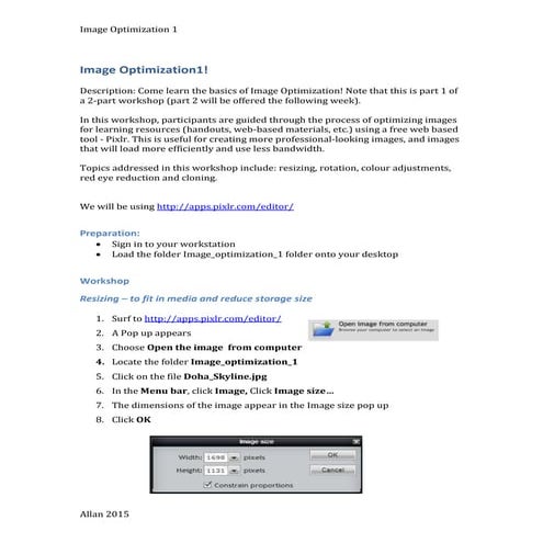 Image Editing Basics Workshop | PDF