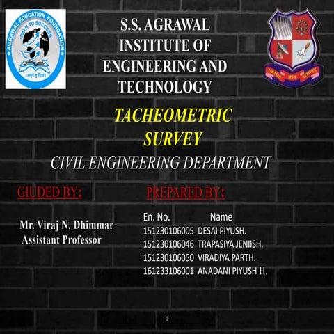 TACHEOMETRIC SURVEYS under the subject of SURVEYING