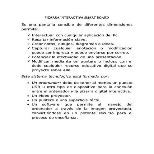Pizarra interactiva smart board
