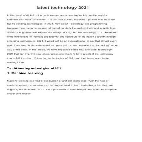 latest technology 2021