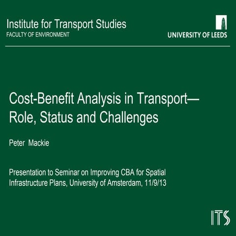 Cost-benefit analysis in the transport sector | PDF