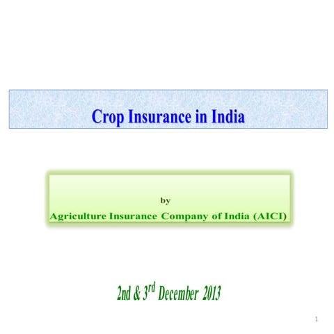 Crop insurance in India
