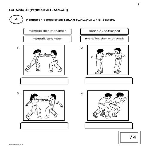 SOALAN PEPERIKSAAN AKHIR TAHUN PJ&PK TAHUN 2