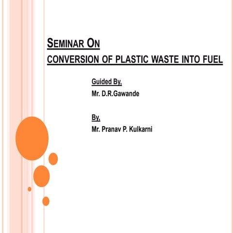 Project report of (biodiesel extraction from waste plastic) | PDF