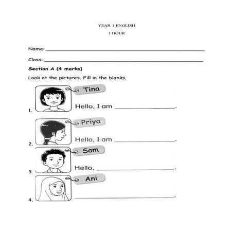Pkbs 1 english paper 2 year 1