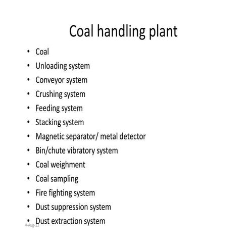 Planning a  coal handling plant