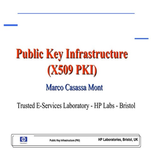 Marco Casassa Mont: Pki overview