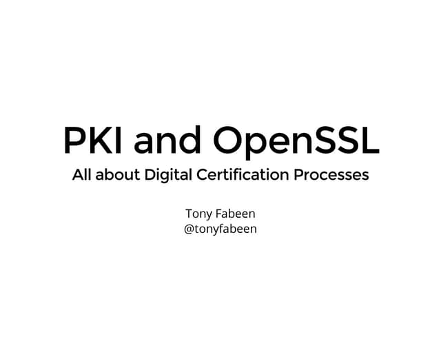 Pki and OpenSSL