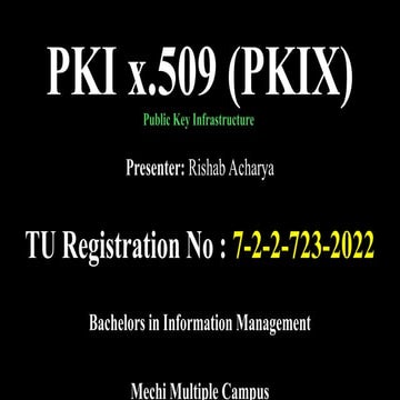 Presentation on Public Key Infrastructure x.509