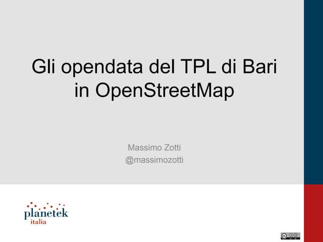 Gli opendata del TPL di Bari in OpenStreetMap