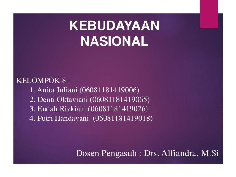 Kebudayaan Nasional