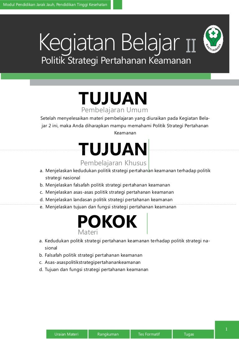Politik Strategi Pertahanan Keamanan