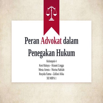 PPKN – Peran Advokat dalam Penegakan Hukum 