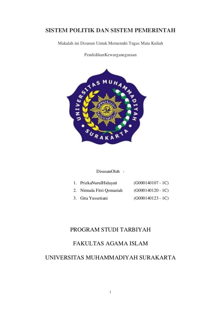 Makalah Sitem Politik dan Sistem Pemerintahan