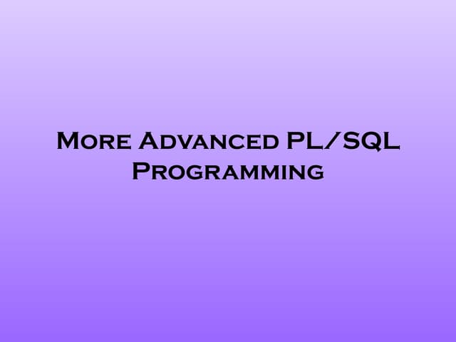 Pl sql
