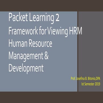 Pl 2 Framework for Viewing HRM