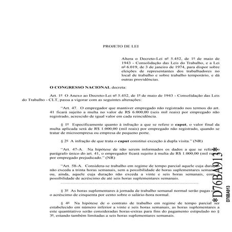 Pl 6787 2016 - textobase reforma trabalhista