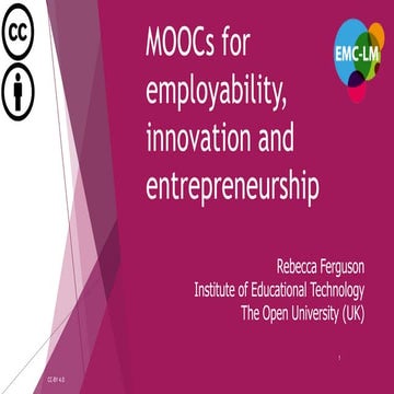 MOOCs for employability, innovation and entrepreneurship