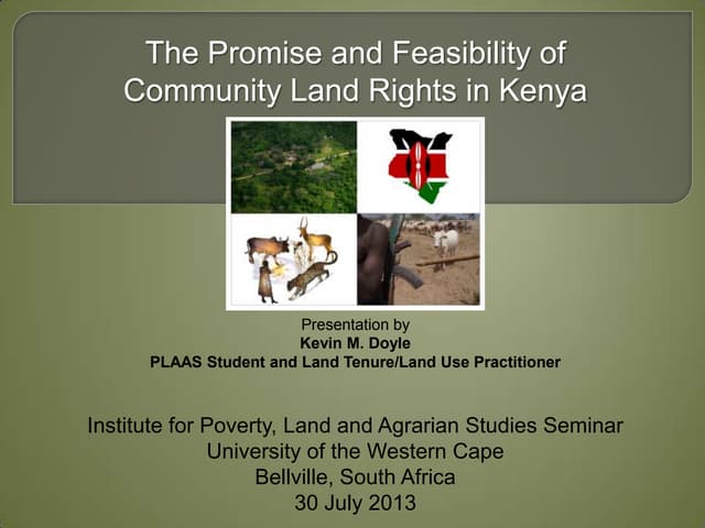 The Promise and Feasibility of Realizing Community Land Rights in Kenya