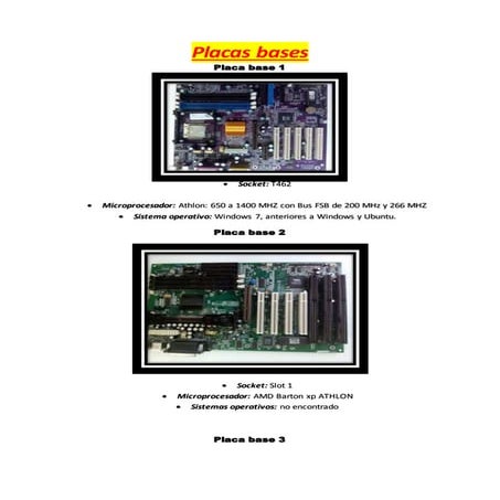 Placas bases 