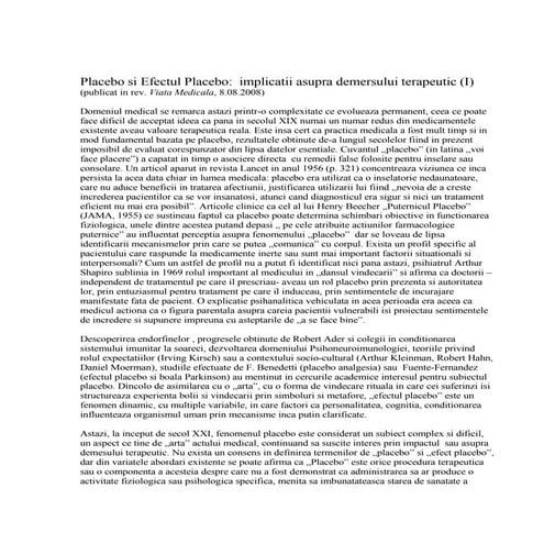 Placebo Si Efectul Placebo 1.0