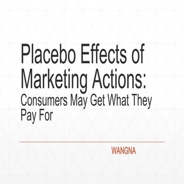 Placebo effects of marketing actions 