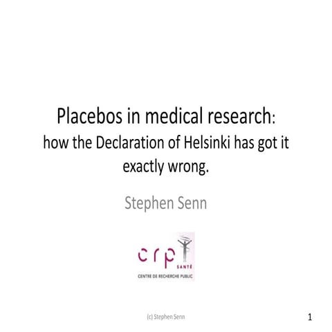 Placebos in medical research