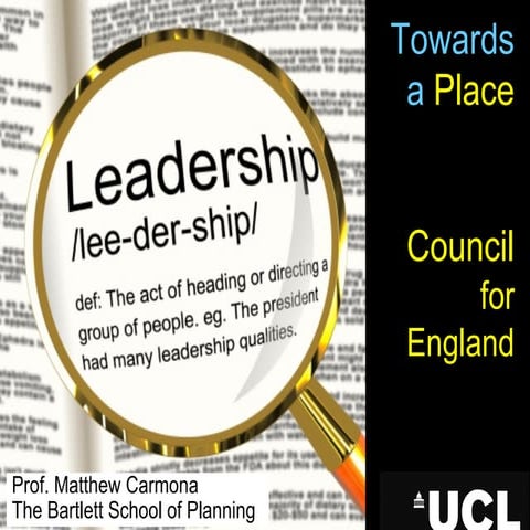 Place leadership council, Matthew Carmona - Design Network Conference