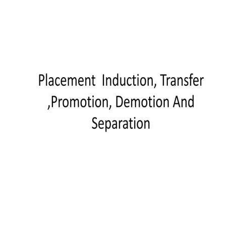 Placement and induction l7