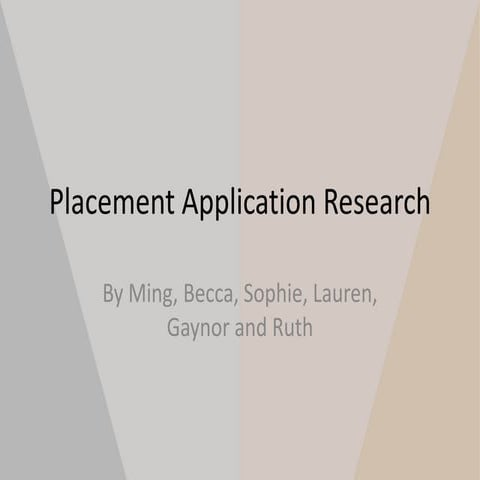 Placement application research
