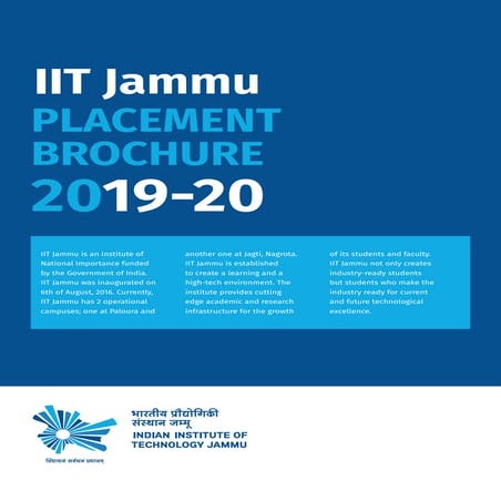 Placement brochure 2019-20 - IIT Jammu