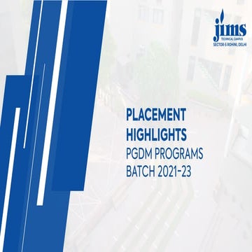 JIMS Placement highlights  batch 2021-23
