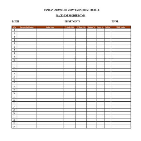 Placement registration | PDF