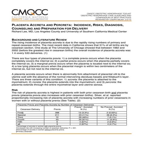Placenta accreta lee