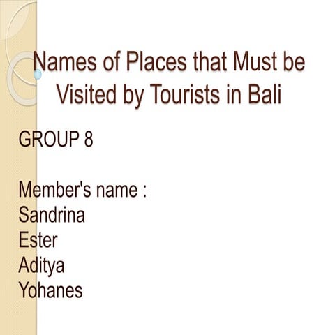 Places in Bali grade 7