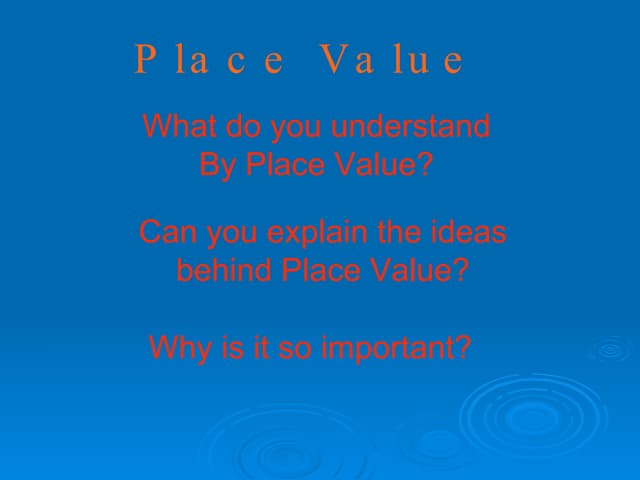 Placevalue