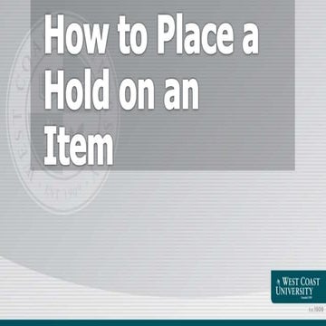 Placing a hold