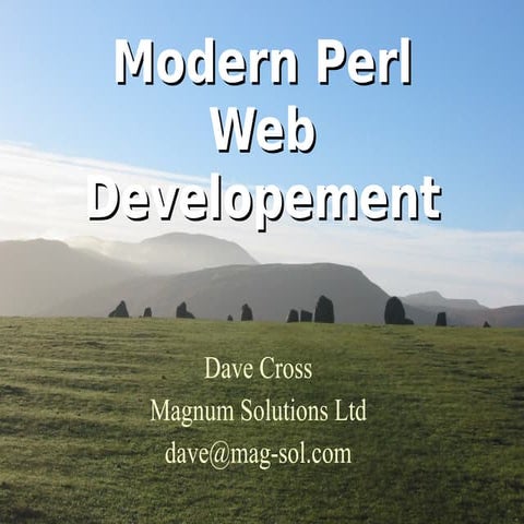 Modern Web Development with Perl | ODP