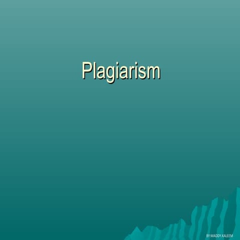 Plagarism