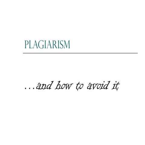 Plagiarism