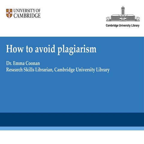 How to avoid plagiarism