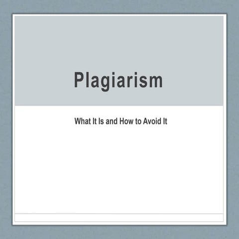Plagiarism
