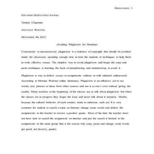 Plagiarism for dummies