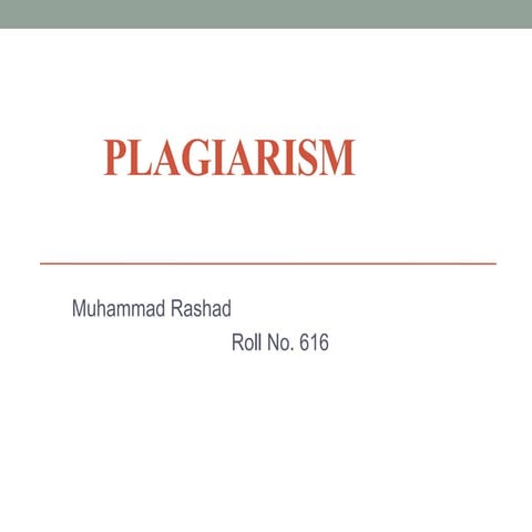 Plagiarism