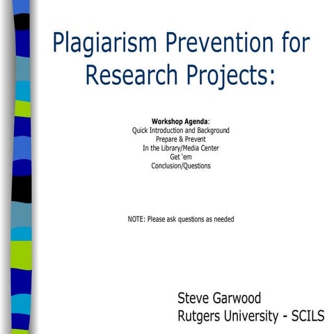 Plagiarism Prevention for Research Projects