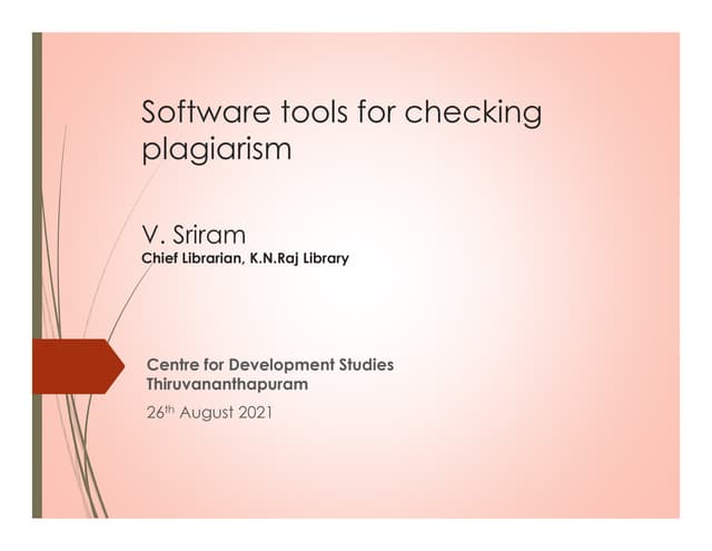 Software tools for checking plagiarism