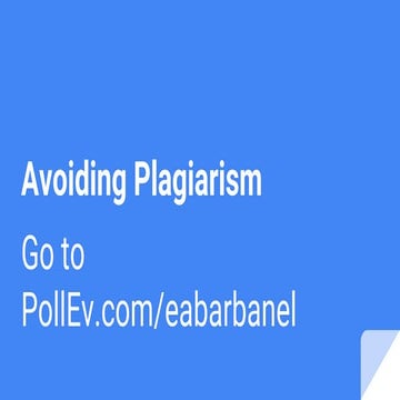 Plagiarism Lesson 2018