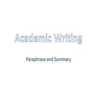 Plagiarism, paraphrase, summary